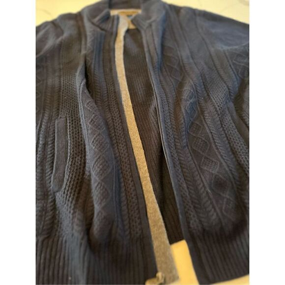 Jos A Bank Reserved Men’s Full Zip Sweater Sz 2XL Blue Wool Elbow Patches - Picture 11 of 11